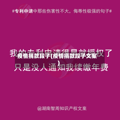 疫情捐款段子(疫情捐款段子文案)-第1张图片