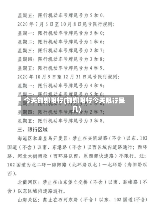 今天邯郸限行(邯郸限行今天限行是几)-第3张图片