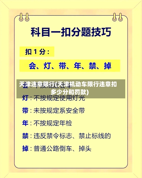 天津违章限行(天津机动车限行违章扣多少分和罚款)-第2张图片
