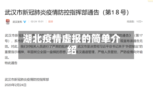 湖北疫情虚报的简单介绍